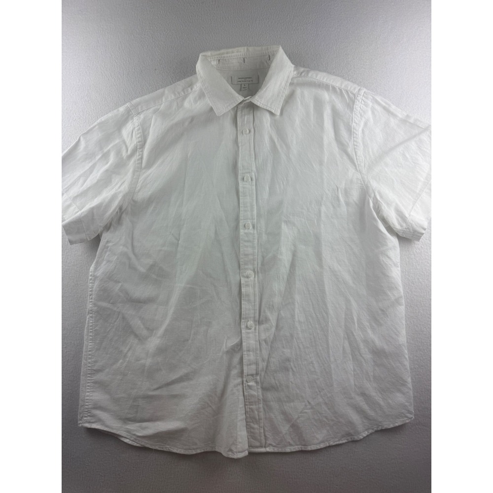 Banana Republic White Short Sleeve Button-Down Shirt